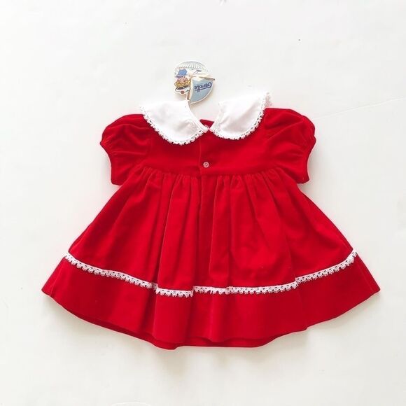 Vintage Gavette NWT velvet dress removable bib 12m - Picture 5 of 6